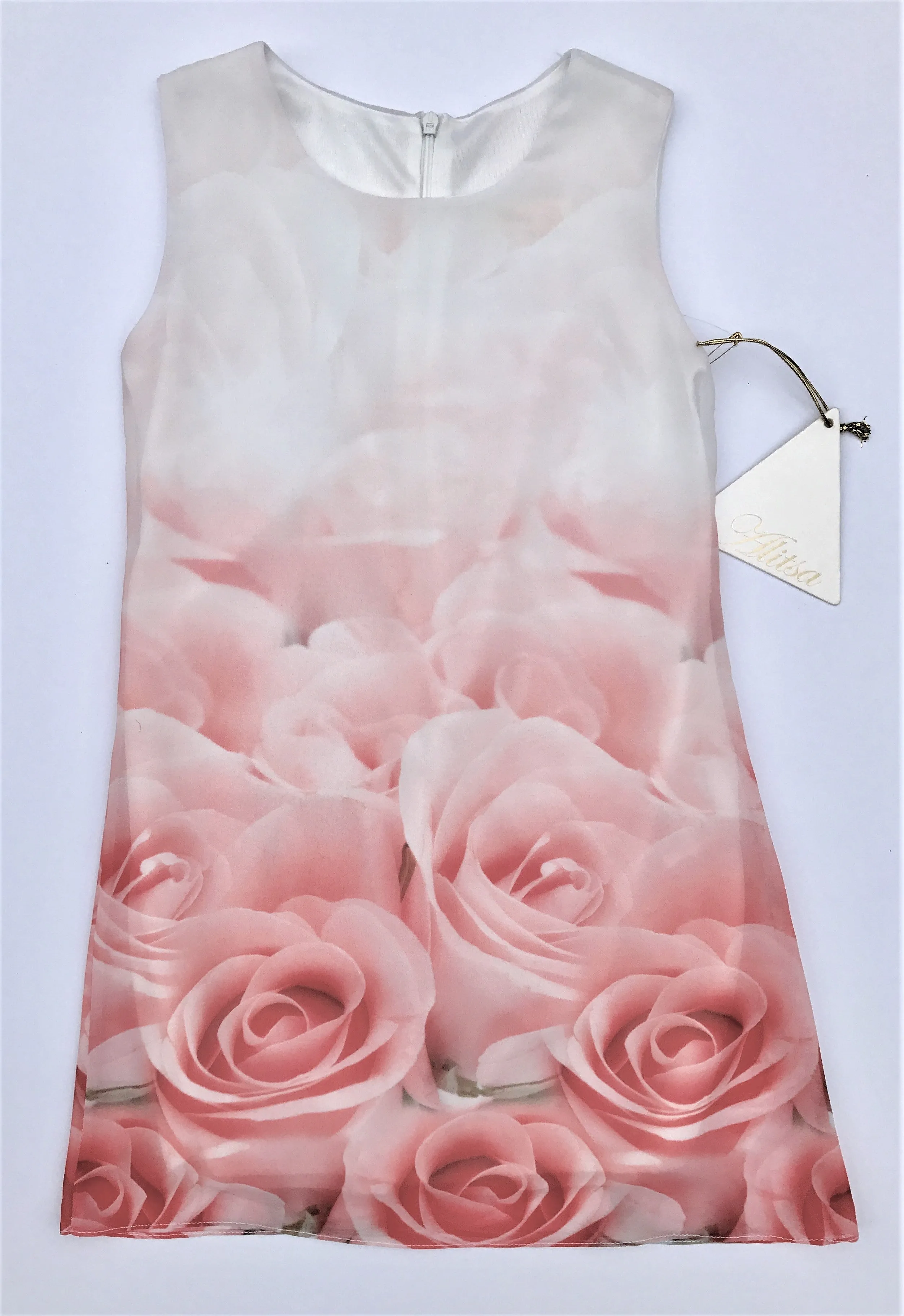 Alitsa Chiffon Sleeveless Rose Print Dressy Dress