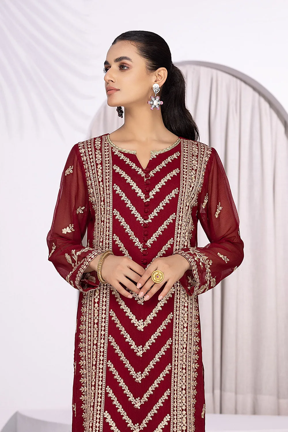 Azure Luxury Embroidered Formal Shirts – Sangria