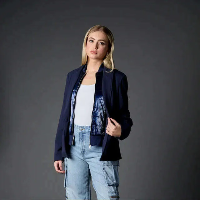 BLUE REVIVAL - HELEN FIRESIDE BLAZER - NAVY