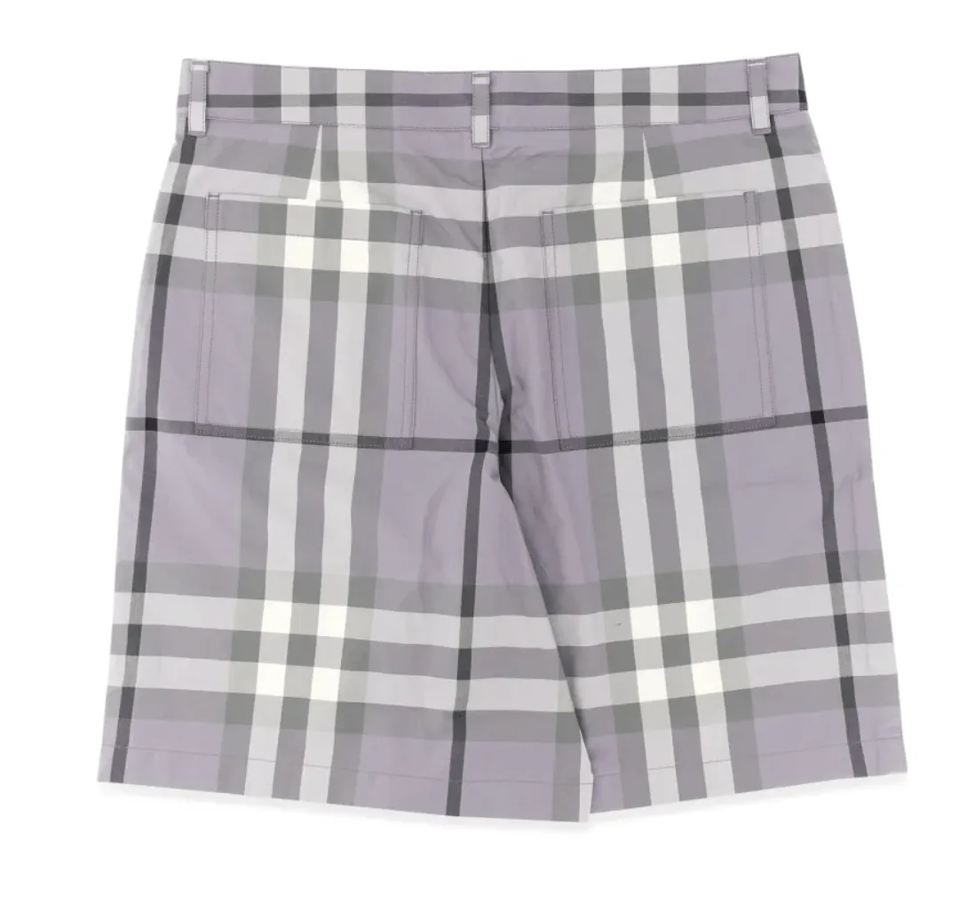 Burberry Check Pattern Bermuda Shorts Grey