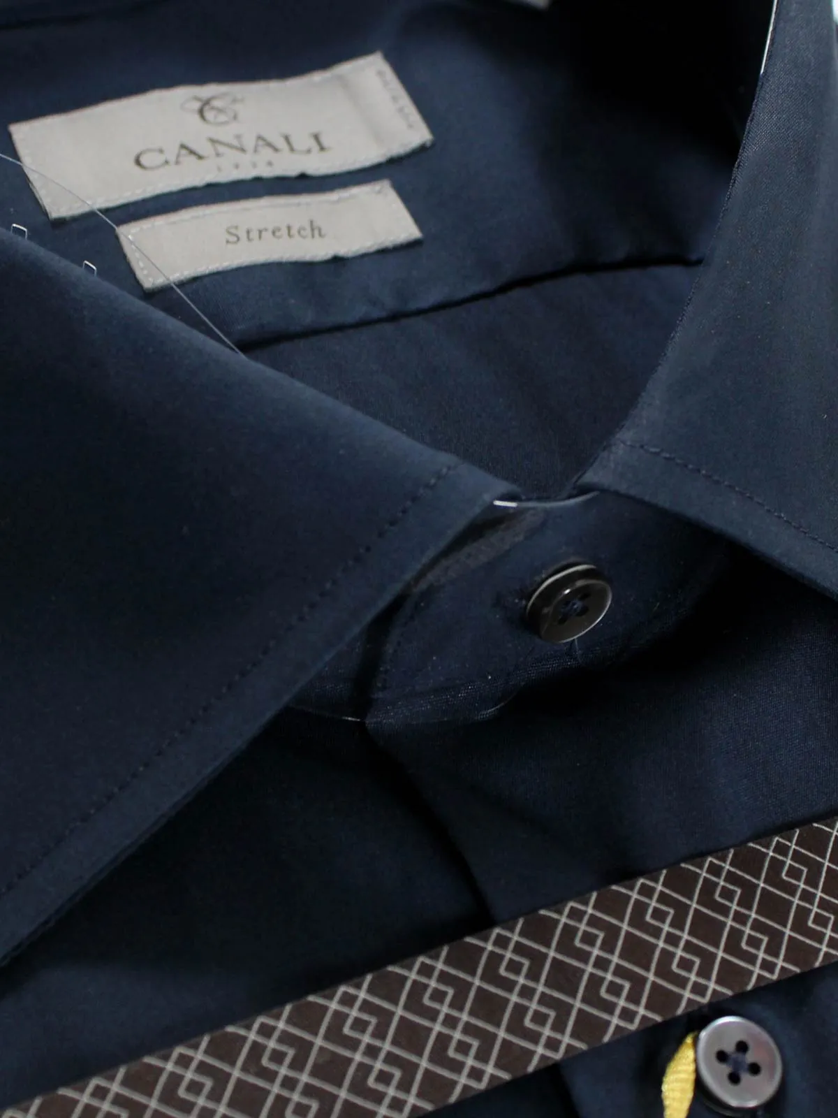 Canali Shirt Midnight Blue Stretch - Modern Fit 43 -17 SALE