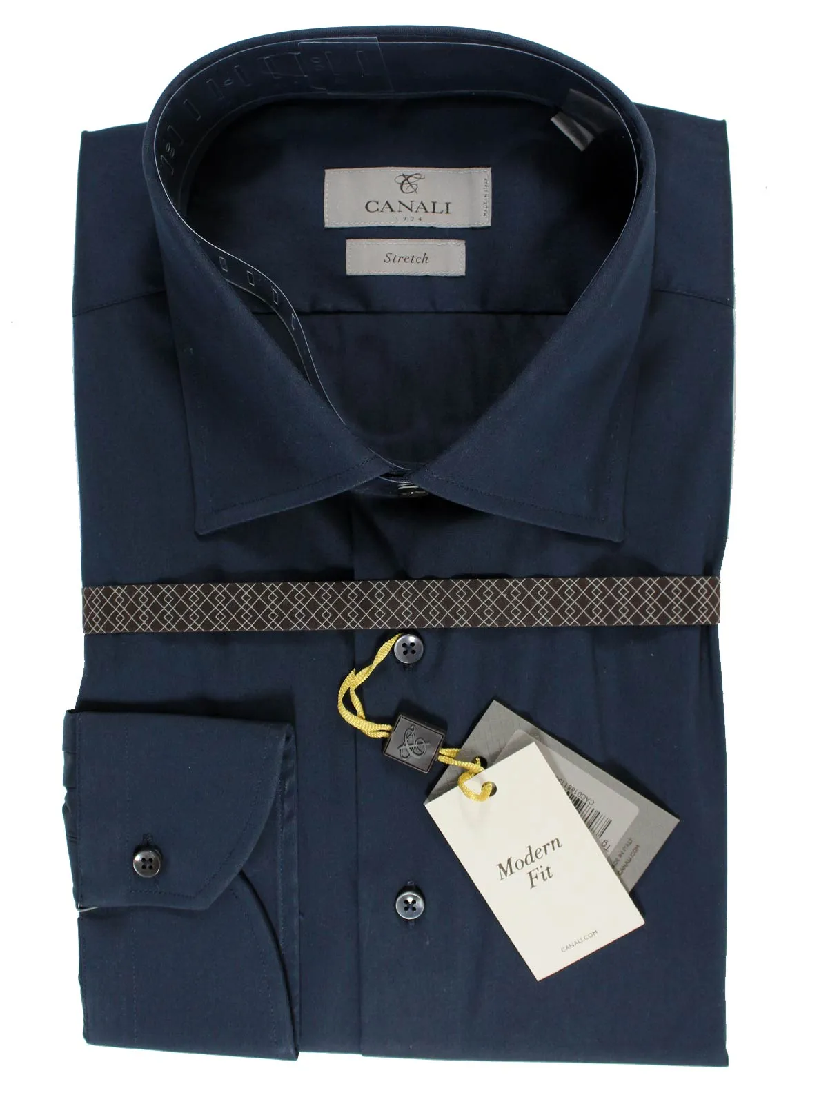 Canali Shirt Midnight Blue Stretch - Modern Fit 43 -17 SALE