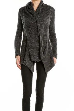 Charcoal Metallic Knit Cardigan