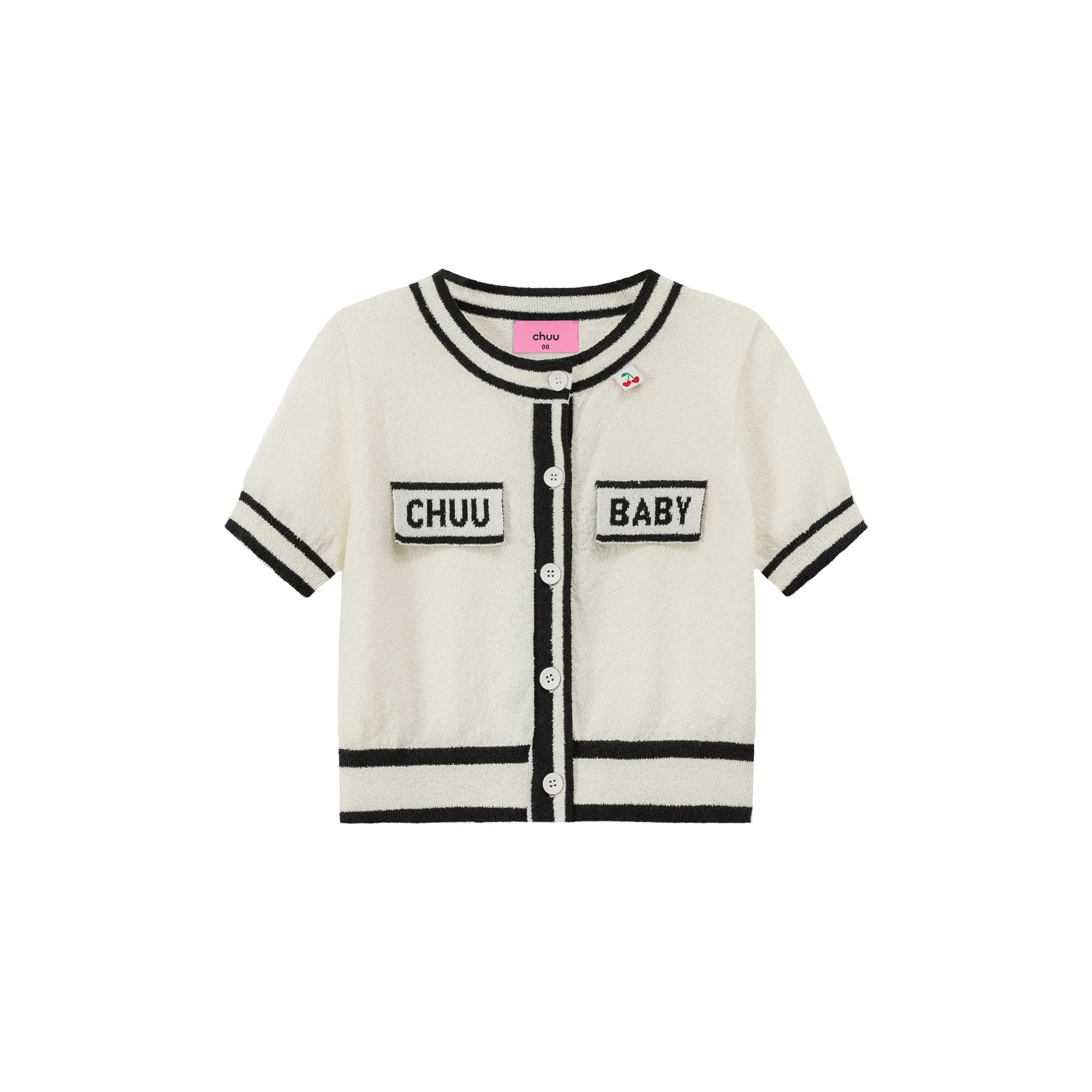 Chuu Baby Contrast Knit Cardigan