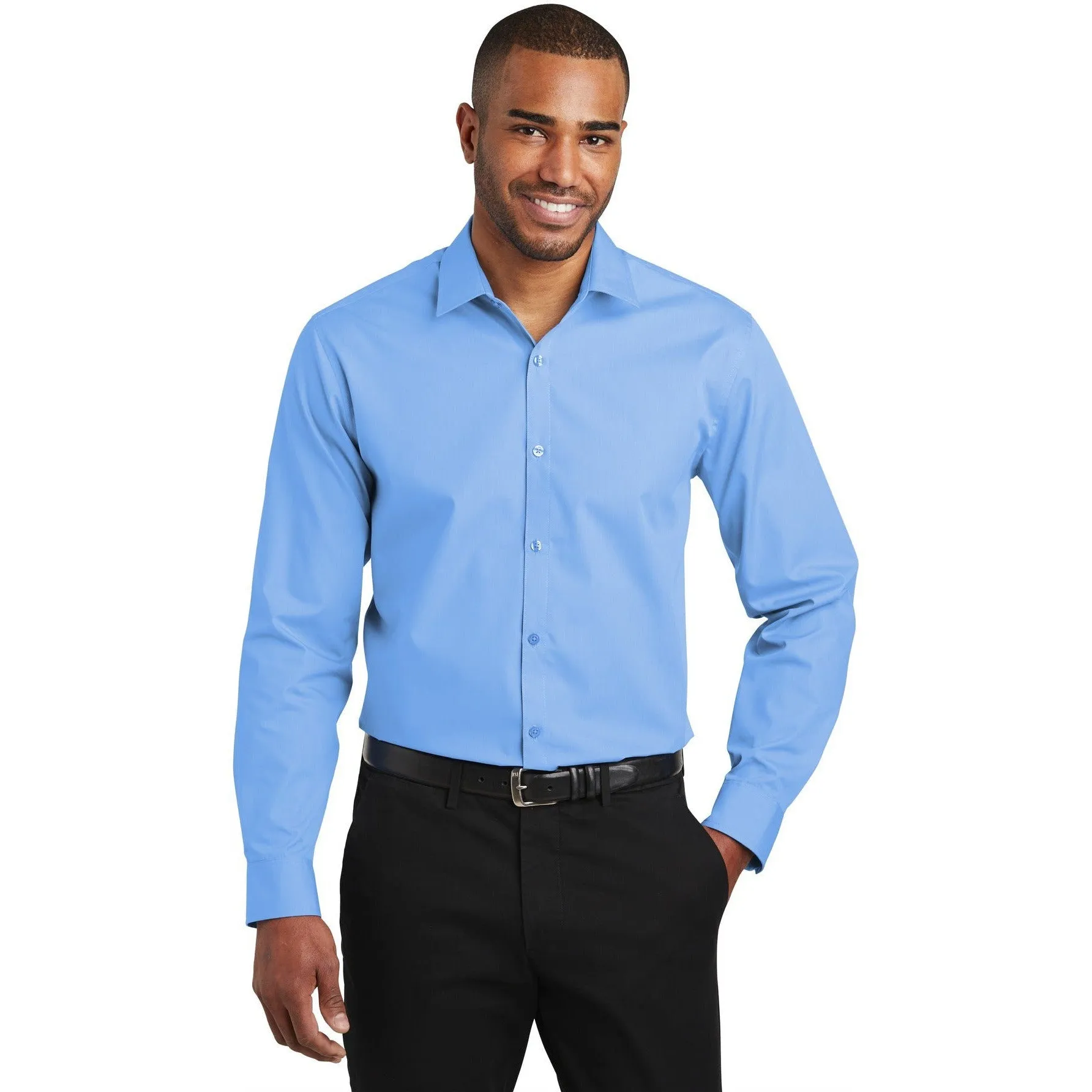 CLOSEOUT - Port Authority Slim Fit Carefree Poplin Shirt