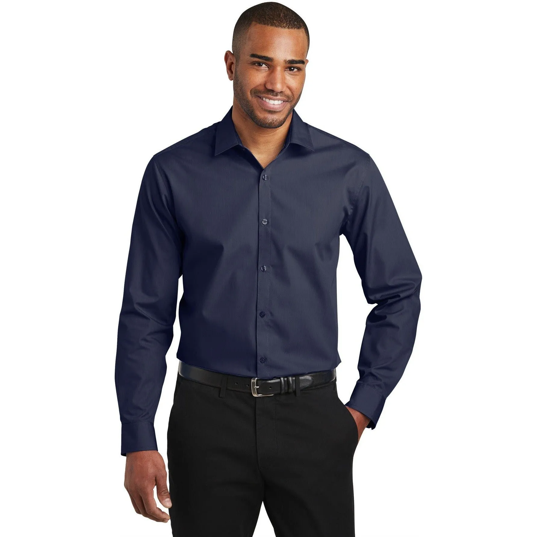 CLOSEOUT - Port Authority Slim Fit Carefree Poplin Shirt