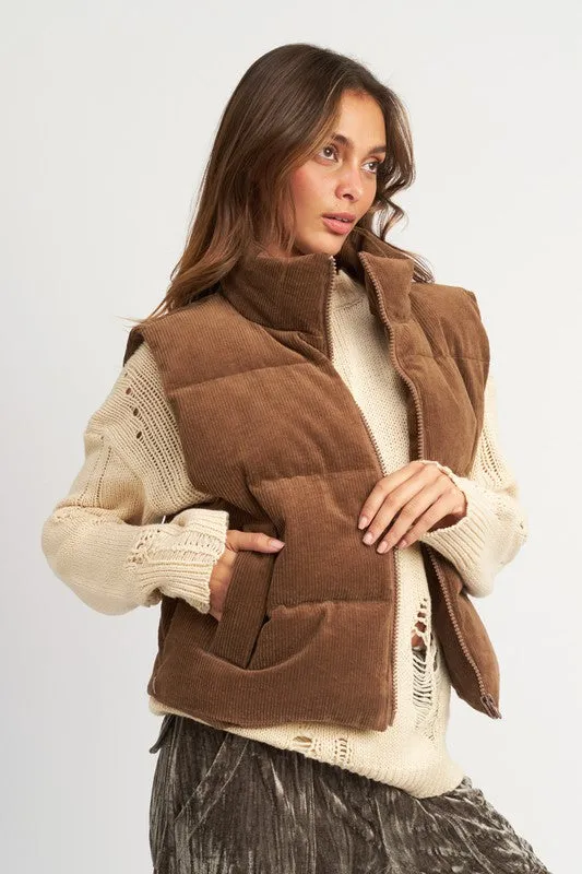 CORDUROY PUFFER VEST