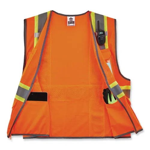 Glowear 8246z-s Single Size Class 2 Two-tone Mesh Vest, Polyester, X-large, Orange