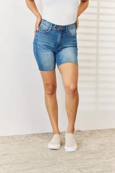 Haven Double Button Bermuda Denim Shorts