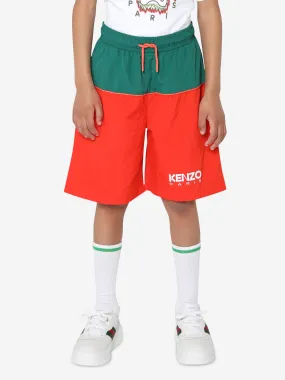 KENZO Boys Bicolour Bermuda Shorts in Red