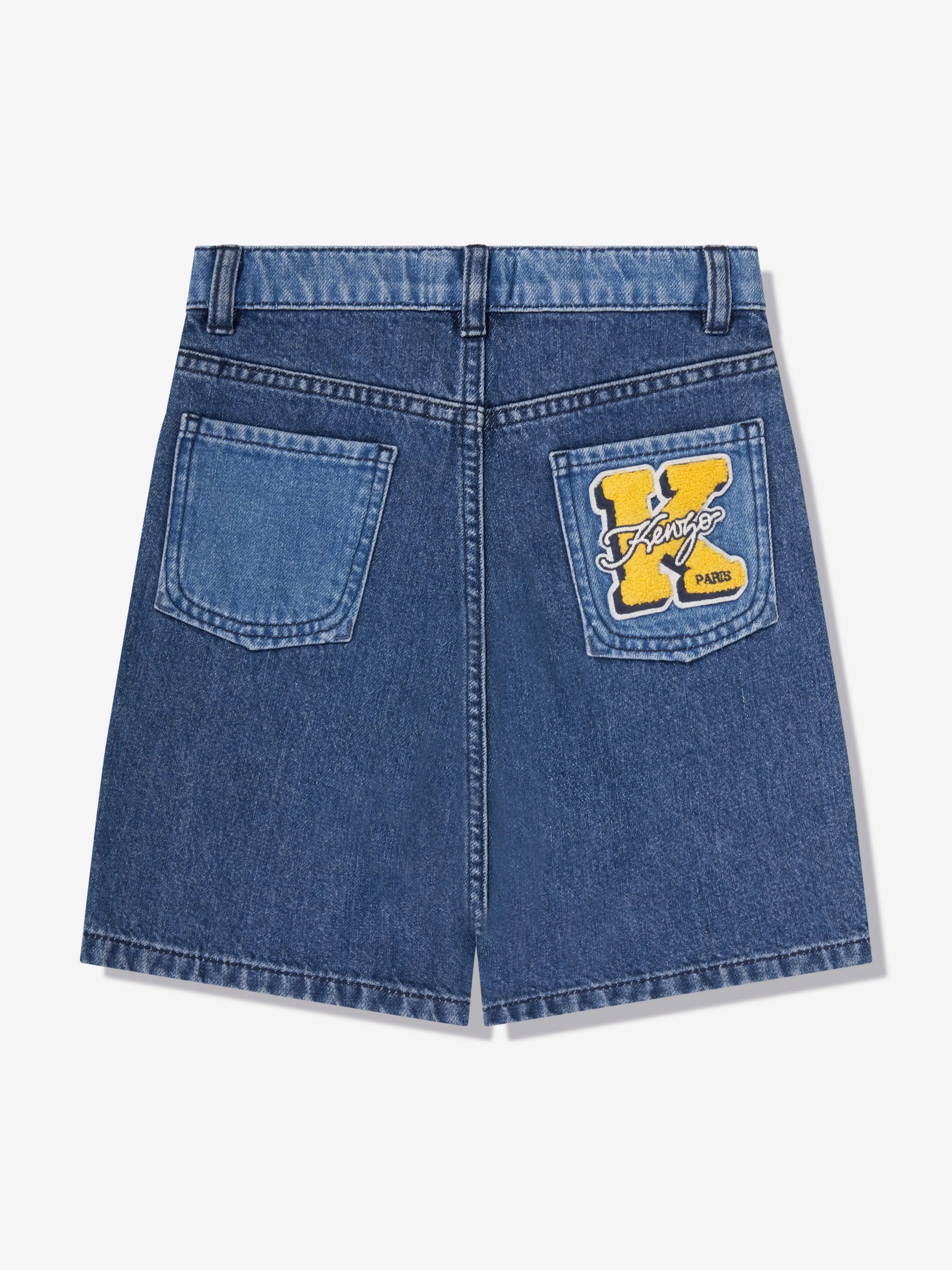 KENZO Boys Denim Bermuda Shorts in Blue