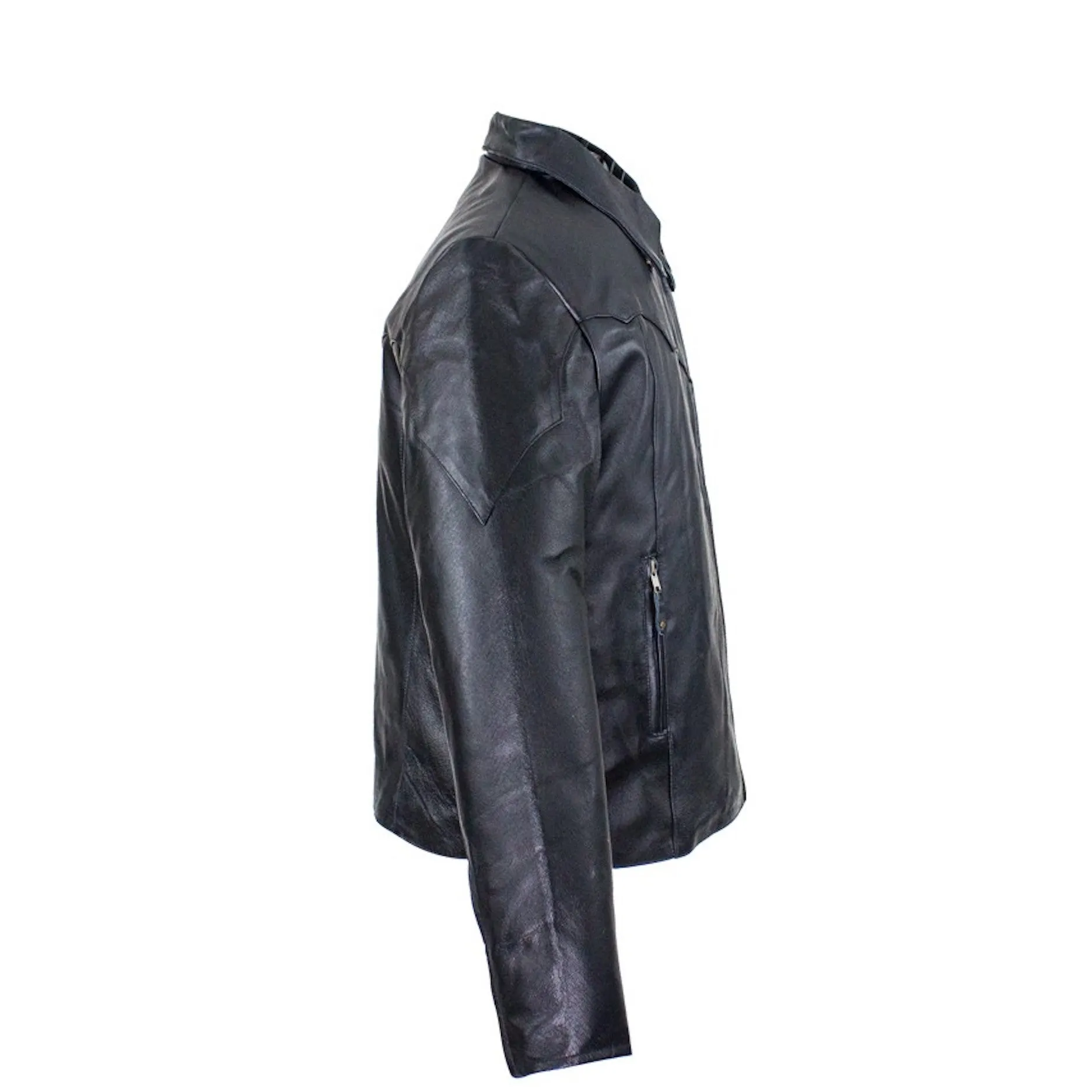 Ladies Top Grade Leather Motorcycle Jacket with Etched Trim