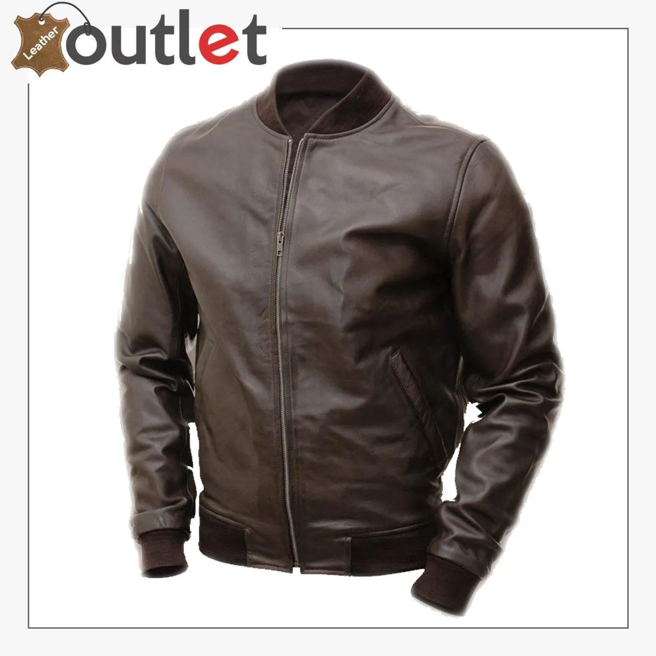 Men Hickory Brown Bomber Jacket