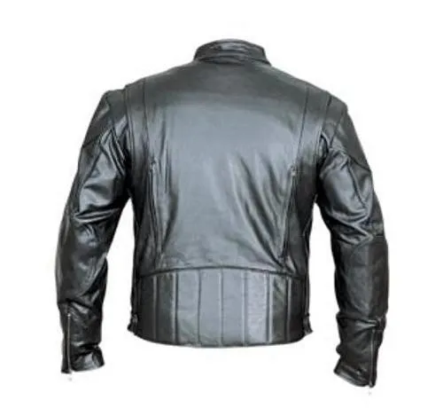 Men's Black Analine Leather Vented Touring Motorcycle Jacket