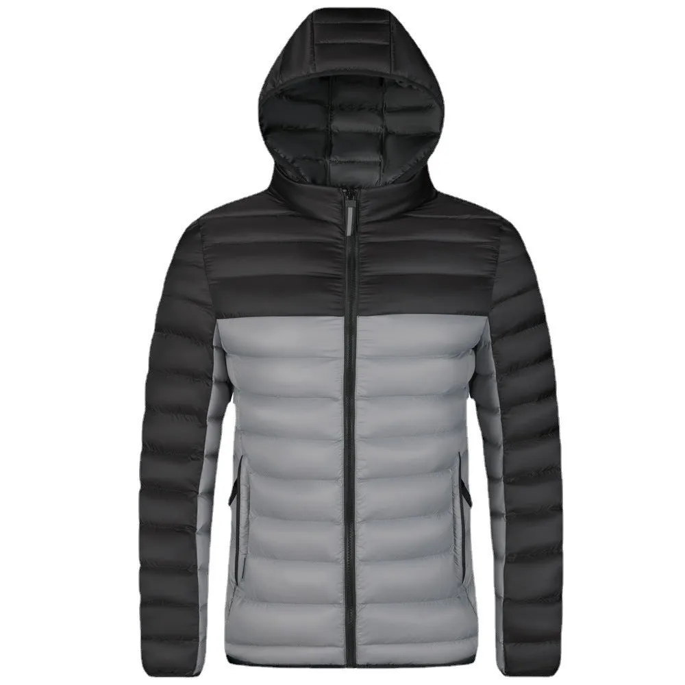 Nylon Color Matching Unisex Puffer Jacket (4 colors)