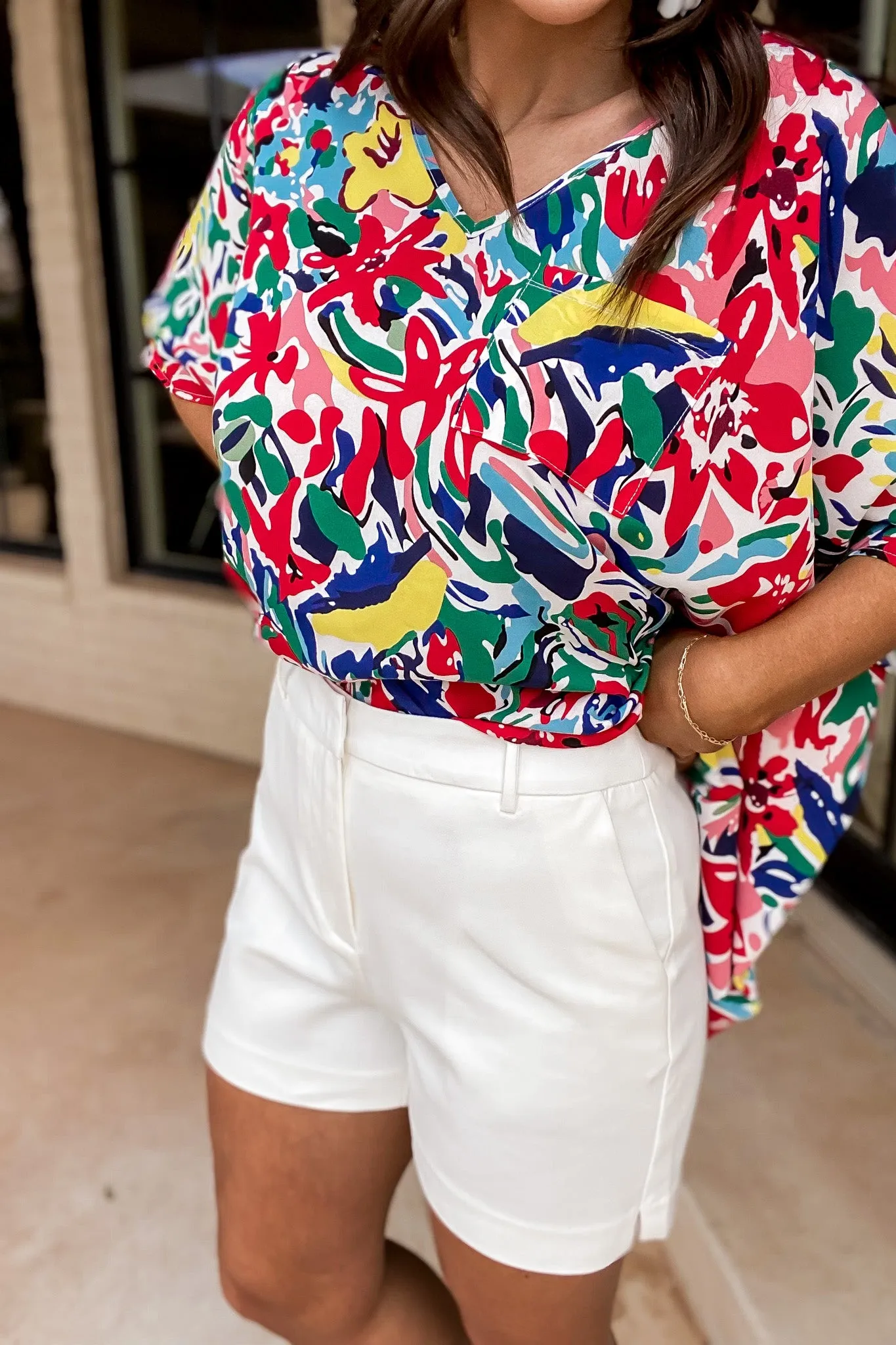 Pep Up Dressy White Shorts