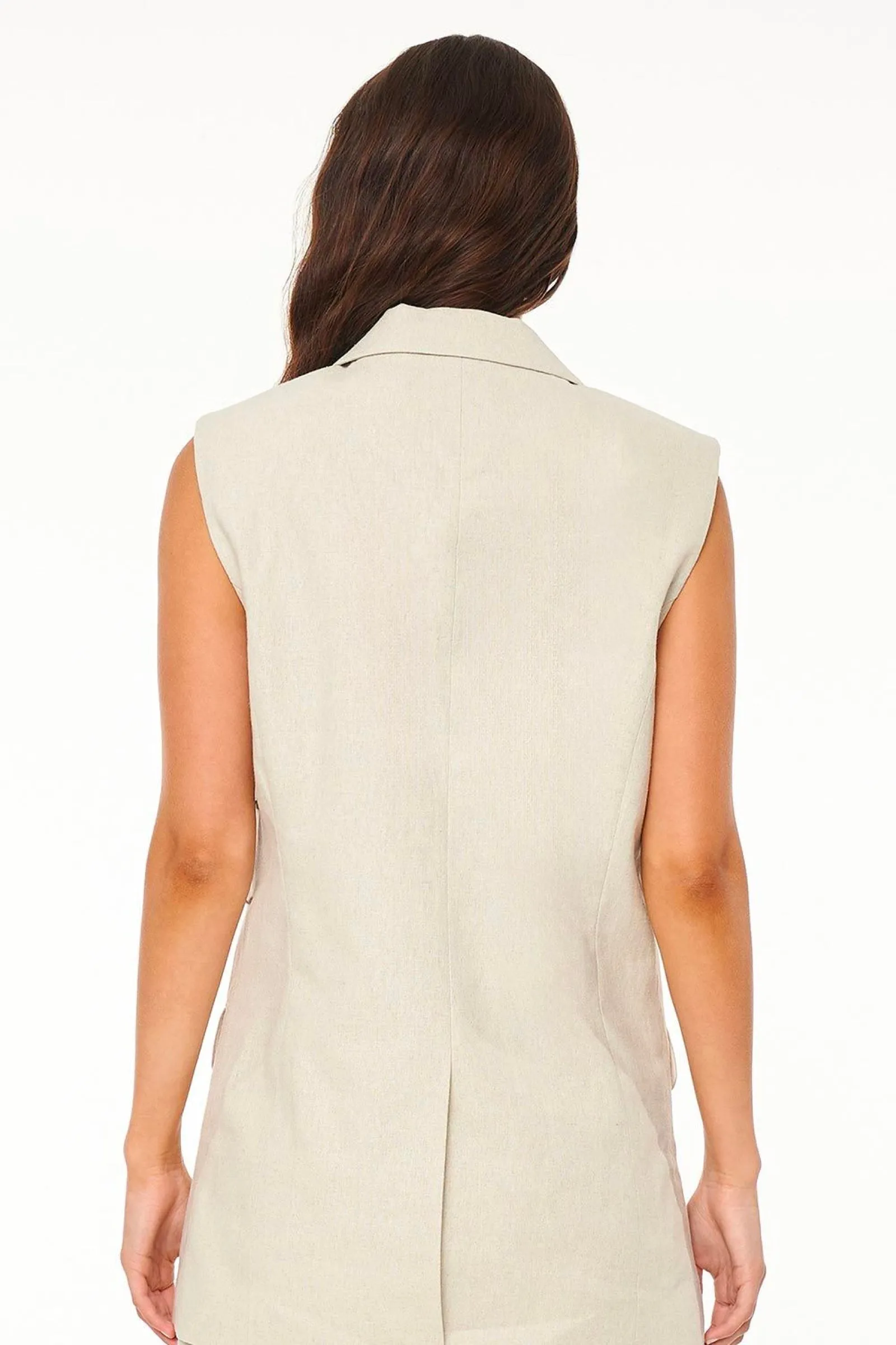 SAVILLE BOXY VEST - CHALK MARLE