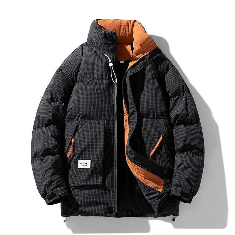 Stand Collar Solid Color Male Puffer Jacket (3 colors)