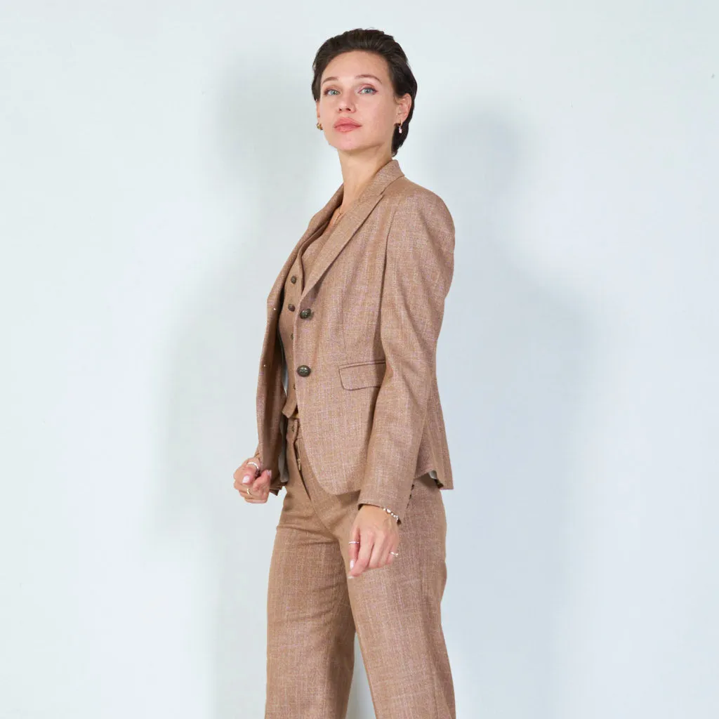 Textured tailored blazer with button details wholesale