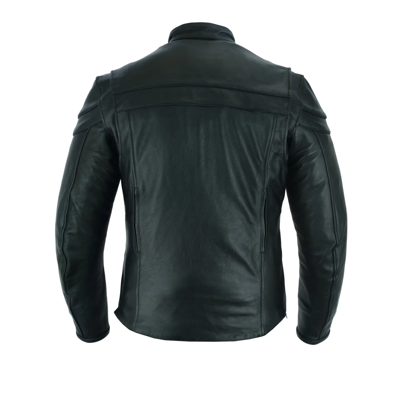 Vance Leather Men's Racer Jacket with Vents