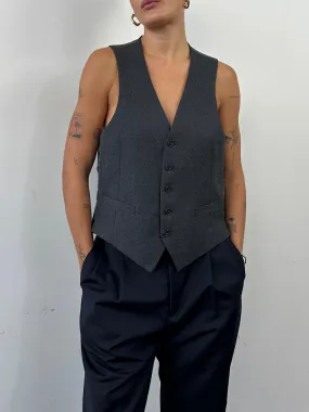 Vintage Pure Wool Single Breasted Tailored Waistcoat - L