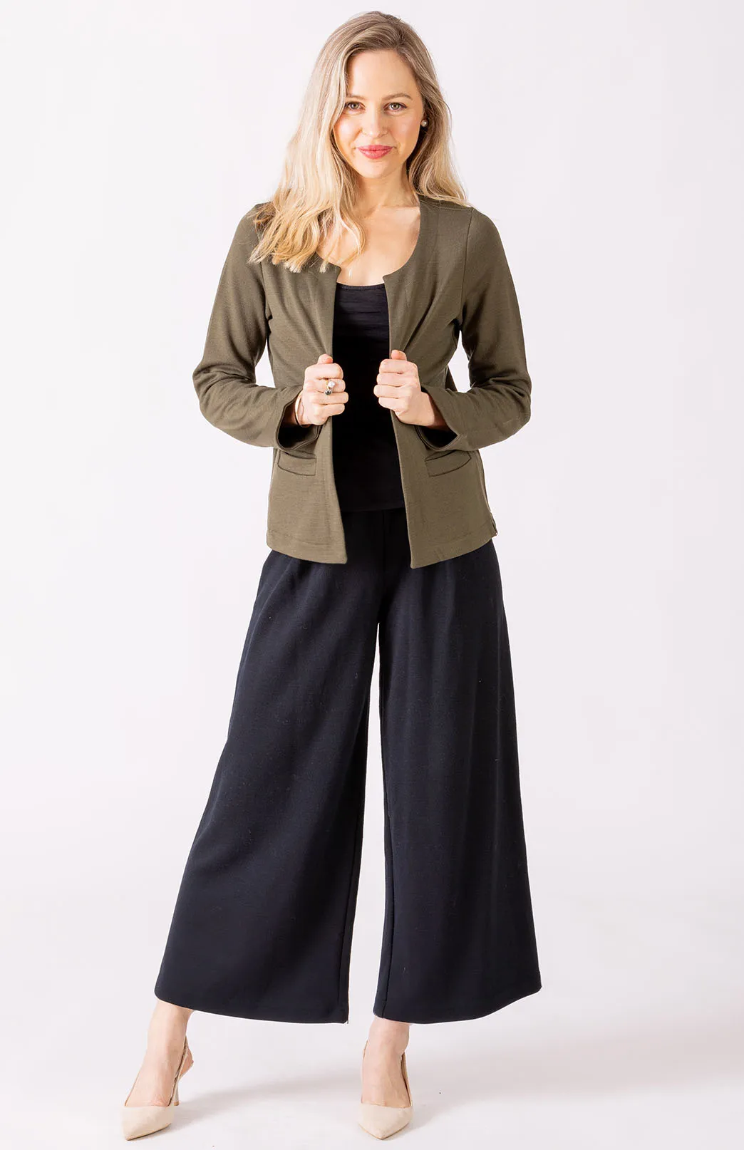 Wide Leg Crop Pants - Ponte