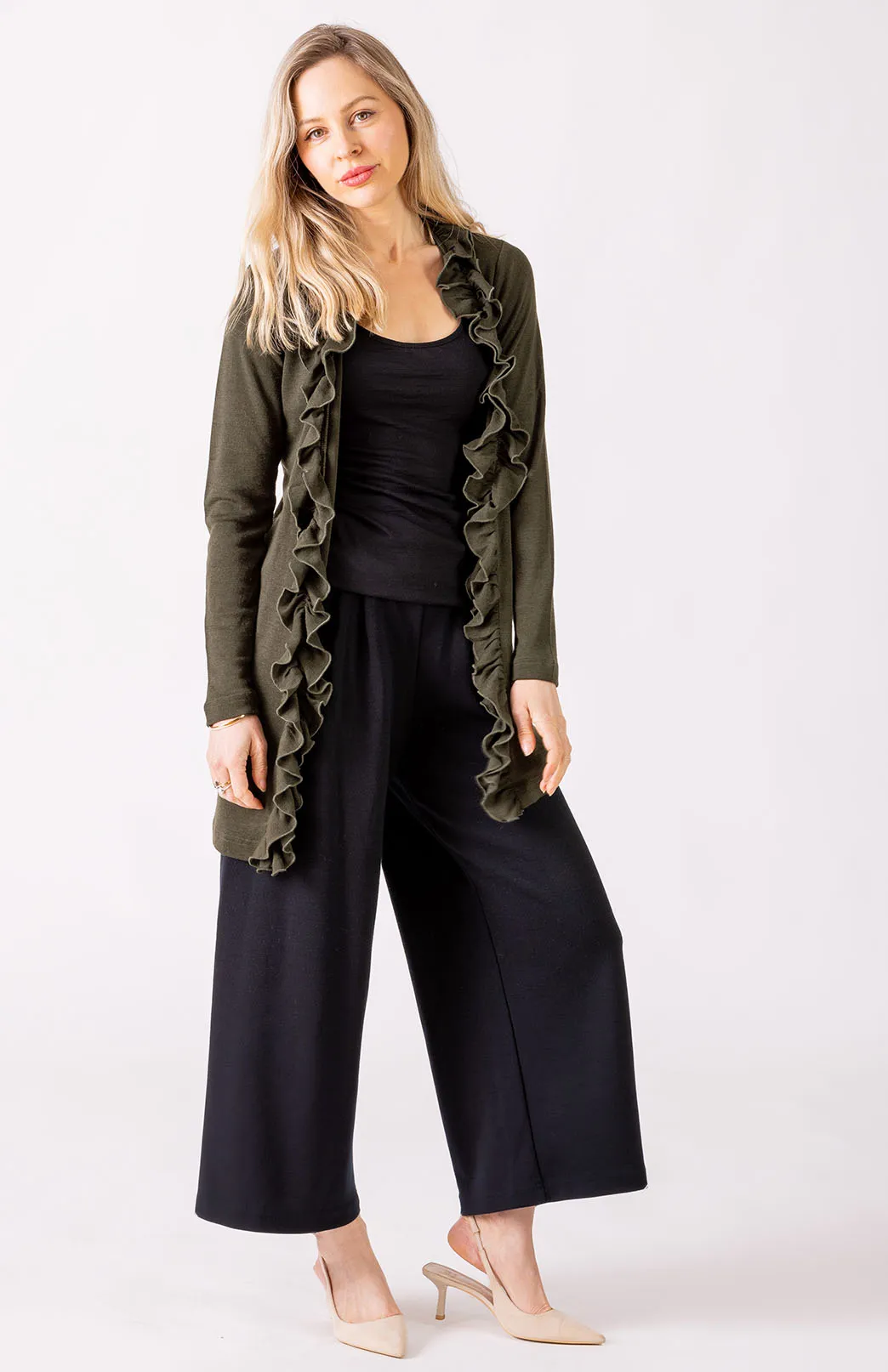 Wide Leg Crop Pants - Ponte