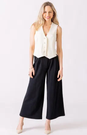 Wide Leg Crop Pants - Ponte