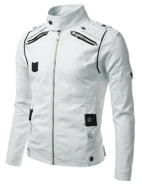 WOMAN BIKER MOTORCYCLE JACKET, WHITE COLOR