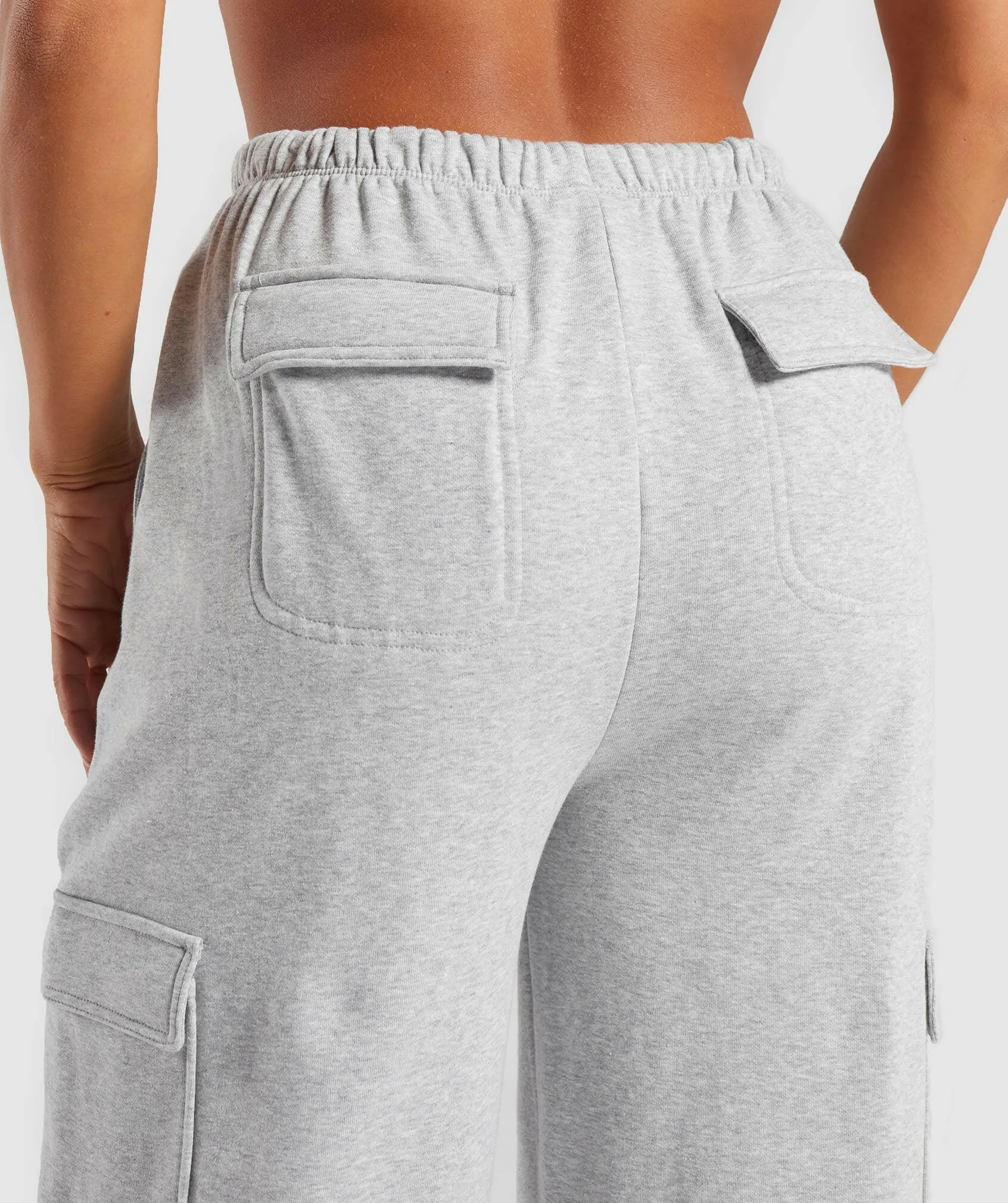 Womens Cargo Sweatpants Wide Leg Fleece Sweatpants Baggy Cargo Joggers with Pockets High Waisted Sweat Cargo Pants